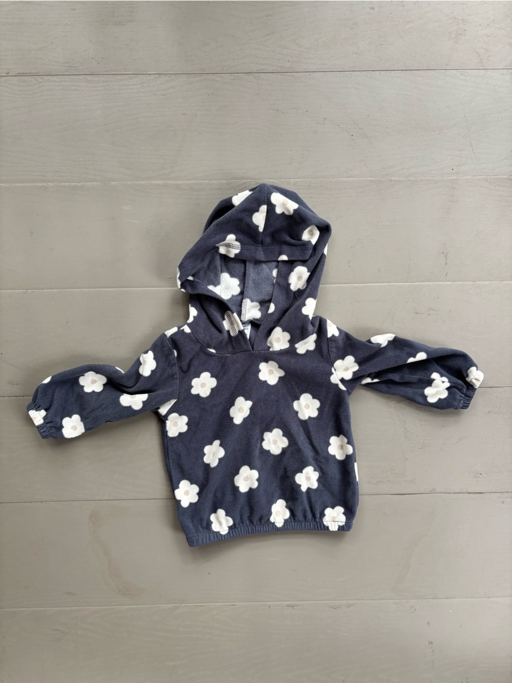 Carter's Navy Hoodie with White Daisy Print